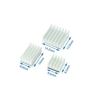 KIT 3 PIEZAS DISIPADOR TERMICO RASPBERRY PI 4B color PLATA anodizado con adhesivo