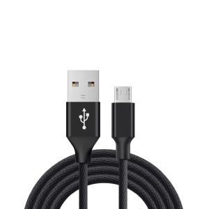 CABLE MICRO USB ALUMINIO TRENZADO 1m NEGRO NYLON CARGA RAPIDA