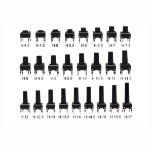 20x Mini pulsador para PCB 6x6x15 mm 4 pines SPST NO