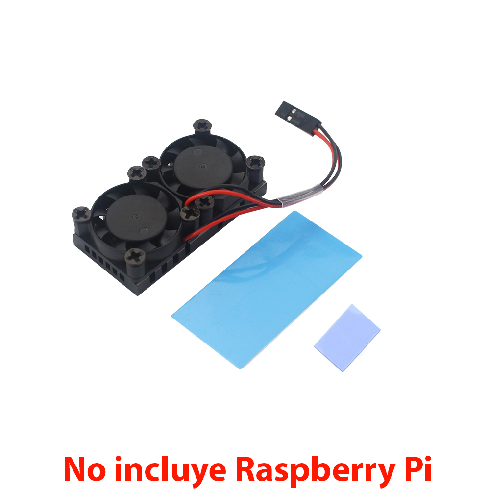 Ventilador doble de refrigeración Dual con disipador de calor para Raspberry Pi RPi 4 4B - Imagen 4