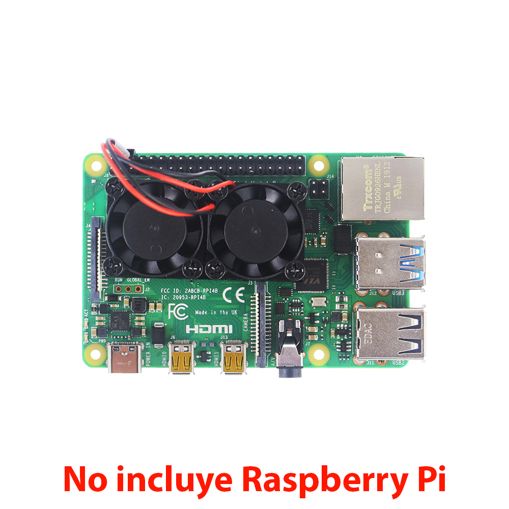 Ventilador doble de refrigeración Dual con disipador de calor para Raspberry Pi RPi 4 4B - Imagen 5