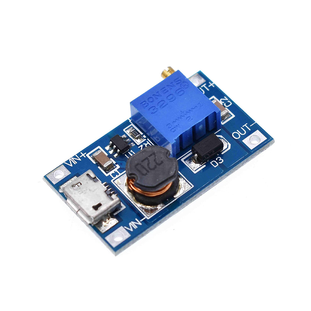 Módulo MT3608 Micro USB 2A Booster DC-DC 2/24V to 5/9/12/28V tensión ajustable Arduino - Imagen 2