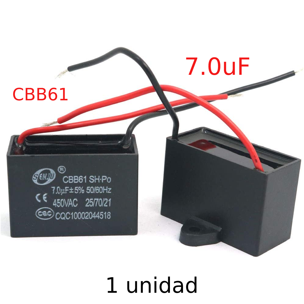 CONDENSADOR DE ARRANQUE CBB61 7UF 450V ac - Imagen 2