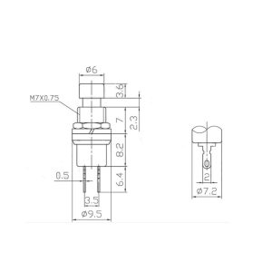 Pulsador momentaneo redondo 7mm NO – VERDE