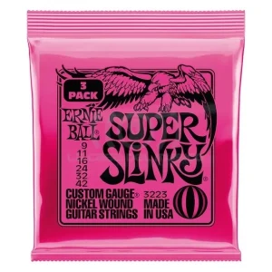 Pack 3 – Set Cuerdas Guitarra Eléctrica Ernie Ball 3223 Super Slinky 9-42 ERNIE BALL