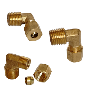 CODO BRONCE 1/4 MACHO NPT X 5/16 COMPRESION