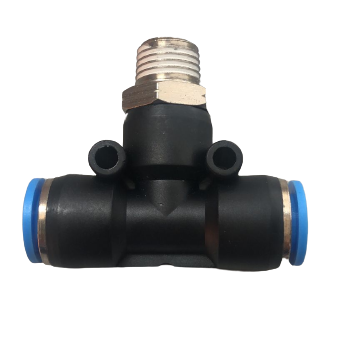 TEE PLASTICO COMBINADA 3/8 A.R. X 3/8 A.R. X 1/4 M/NPT