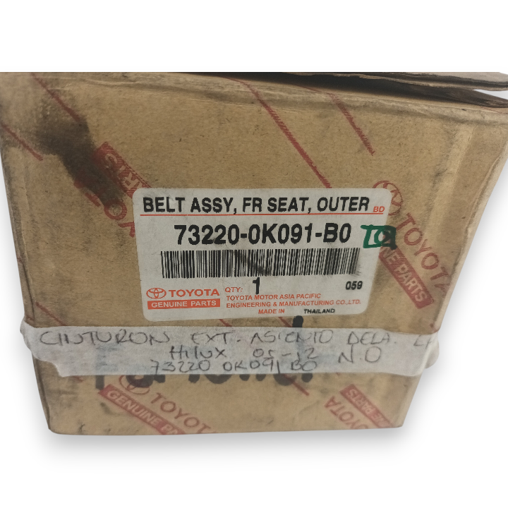 Cinturon Delantero izquierdo Toyota Hilux Vigo 73220-0K091-B0 - Imagen 3