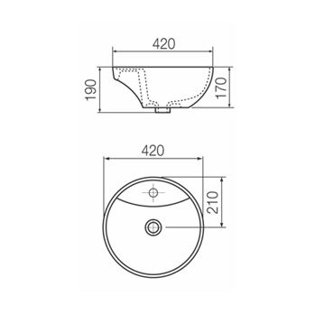 FERRUM – BACHA TORI REDONDA DIAM.42 CM 1 AG / L247K (TOR-BH-049-BL) - Imagen 2