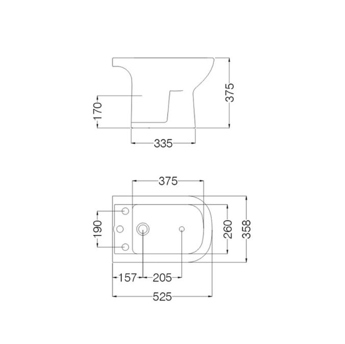 FERRUM – BAR-BI-300-BL – BARI – BIDET 3 AGUJEROS BCO – CALIDAD COMERCI - Imagen 2