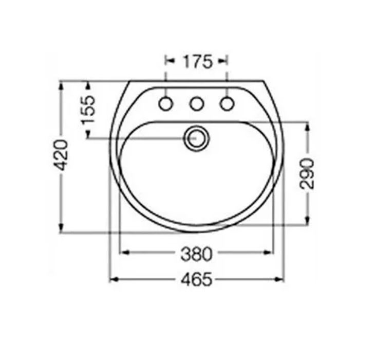 FERRUM – LEA3 B – ANDINA – LAVATORIO 3 AGUJEROS BCO - Imagen 3