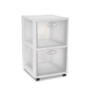 MUEBLE ORGANIZADOR STERILITE #36208002 2 GAVETAS C/RUEDAS 45.7 X 40.6 X 62.5CM TRANSPARENTE PIEZA