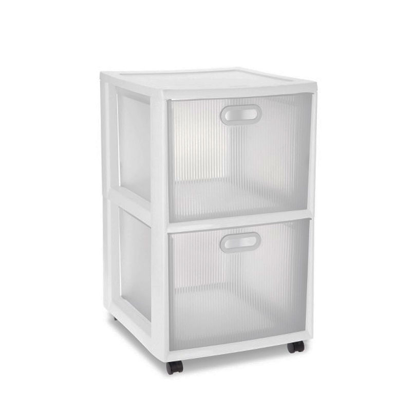 MUEBLE ORGANIZADOR STERILITE #36208002 2 GAVETAS C/RUEDAS 45.7 X 40.6 X 62.5CM TRANSPARENTE PIEZA