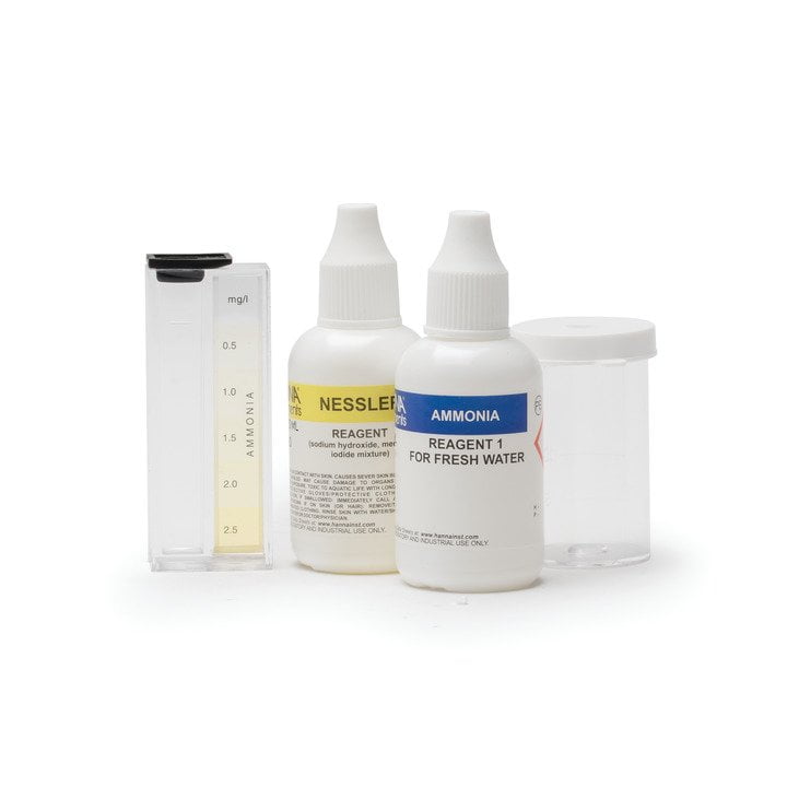Kit químico de pruebas para amoniaco en agua dulce