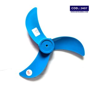 ASPA PLASTICO ABANICO UNIVERSAL 3 ALAS-PEQUEÑA 16 PULGADAS EJE REDONDO AZUL