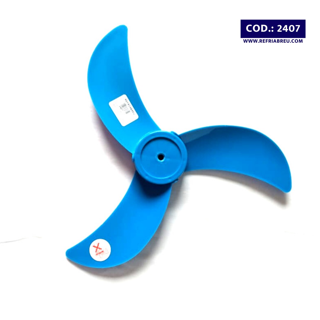 ASPA PLASTICO ABANICO UNIVERSAL 3 ALAS-PEQUEÑA 16 PULGADAS EJE REDONDO AZUL
