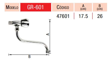 LATYN VALFORTE – GRIF COCINA P/PARED P/MOVIL BAJO – 1 AGUA CR | GR-601 - Imagen 2