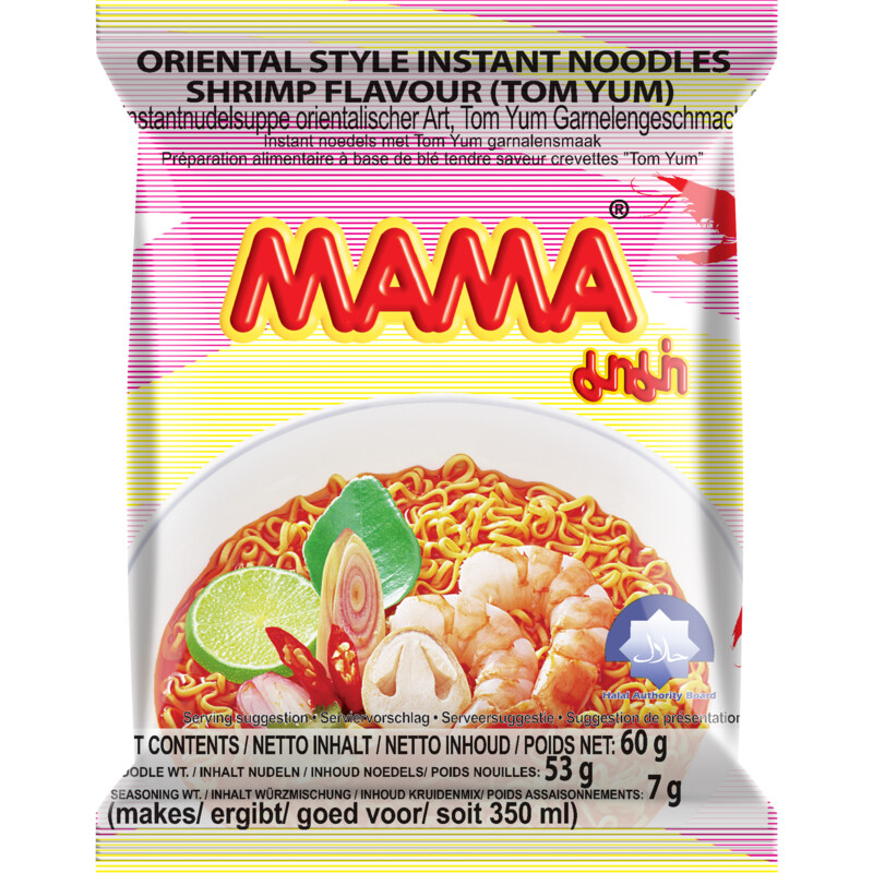 Mama Noodles Shrimp (30 x 60 g.) Garnalen