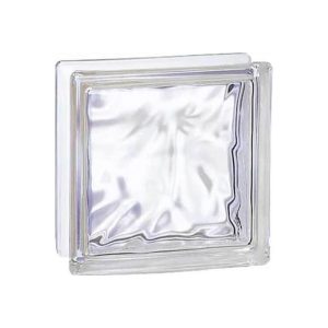BLOQUE VIDRIO VITRABLOK #1908-W / CLEAR WAVE VE PIEZA 8X8X3.1/8