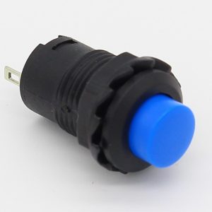 Interruptor AZUL redondo 12 mm empotrable boton ON OFF 2 posiciones 12mm