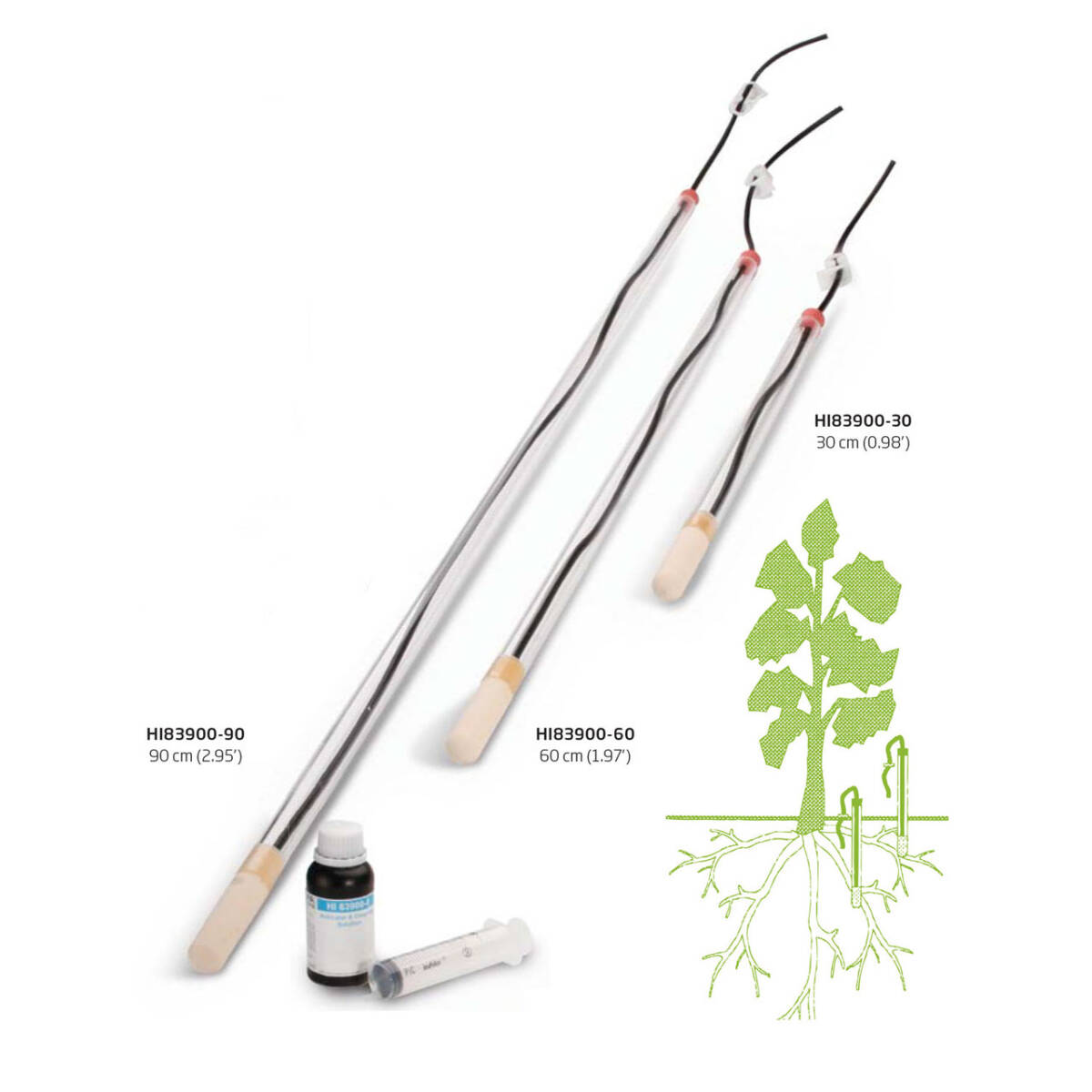 Lisímetro de Succión para Monitoreo de Suelo a Nivel de Raíces (60 cm)