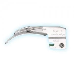 Hoja para laringoscopio curvo Macintosh # 1 de fibra óptica Cat WEA-69061 Welch Allyn