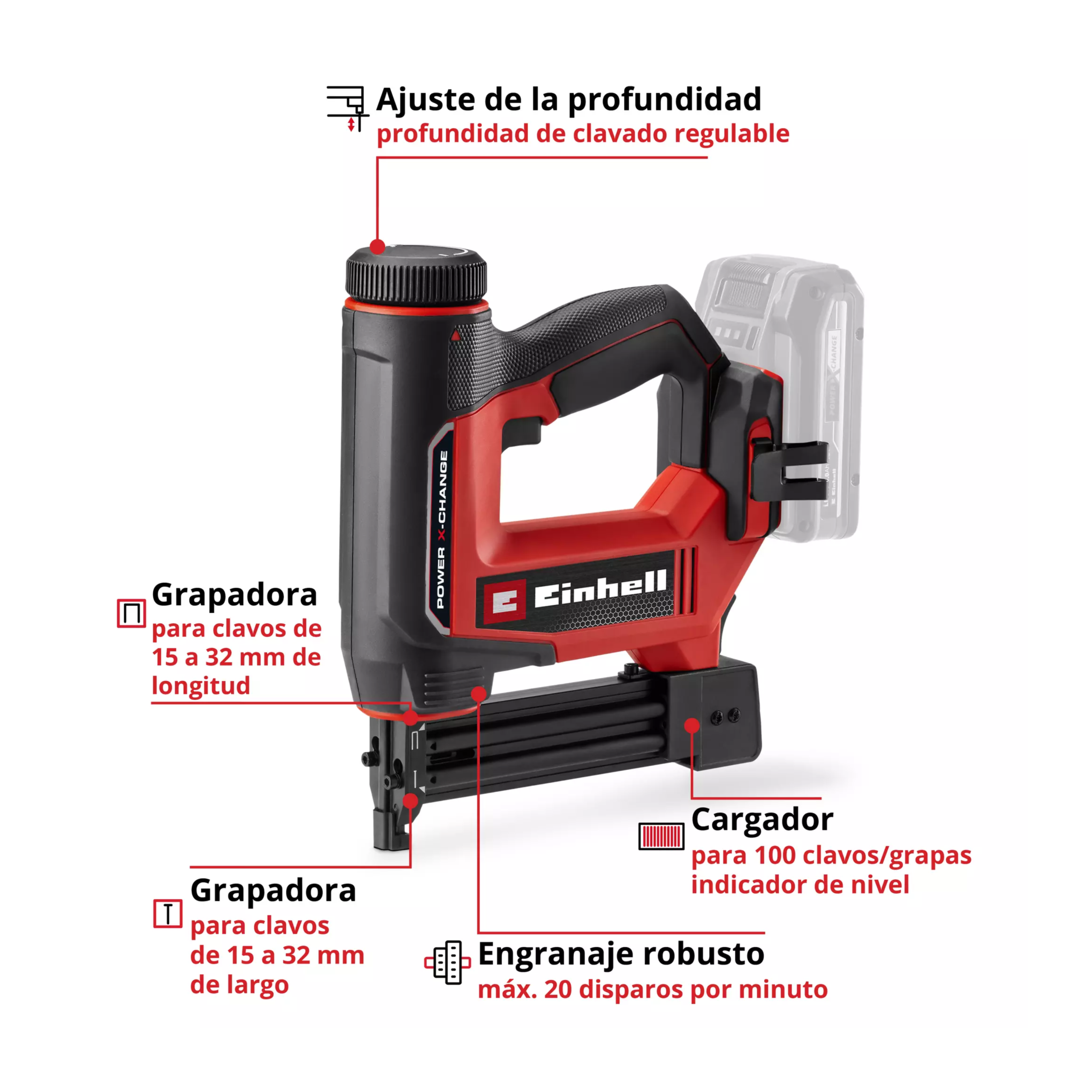 Clavadora inalámbrica TE-CN 18/32 Li – Solo - Imagen 3
