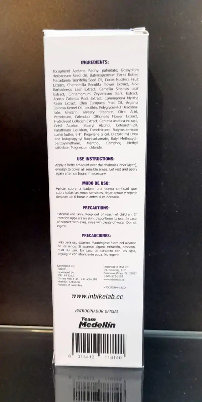 CREMA CHAMOIS ANTIBACTERIAL PROVITAMINICO INBIKE BADANA- DAMA - Imagen 4