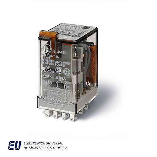 RELEVADOR INDUSTRIAL FINDER 120VCA 4CC 7A 14 PIN + LED – 55.34.8.120.0054 - Imagen 2