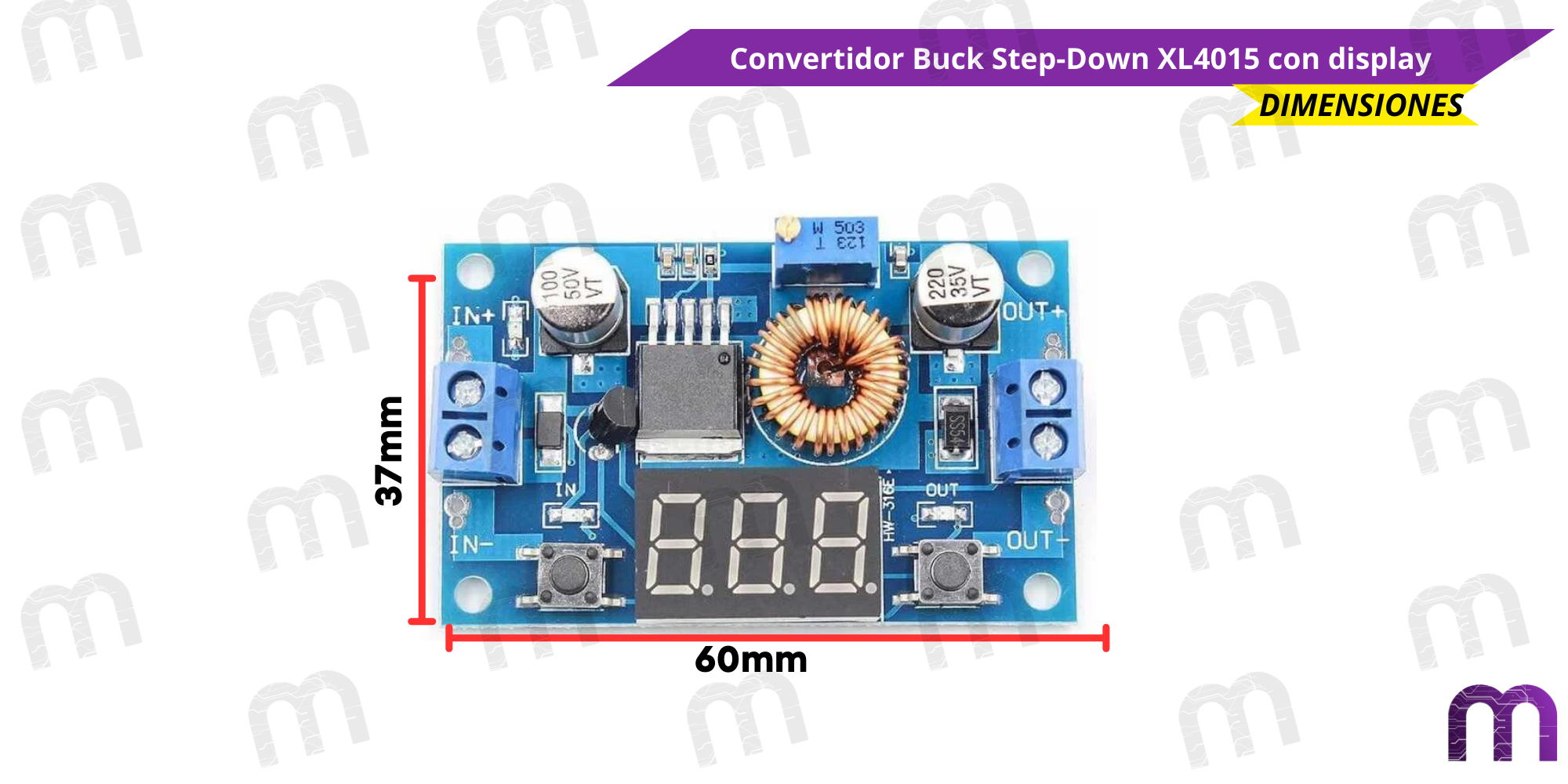 Convertidor Buck Step-Down XL4015 con display - Imagen 6