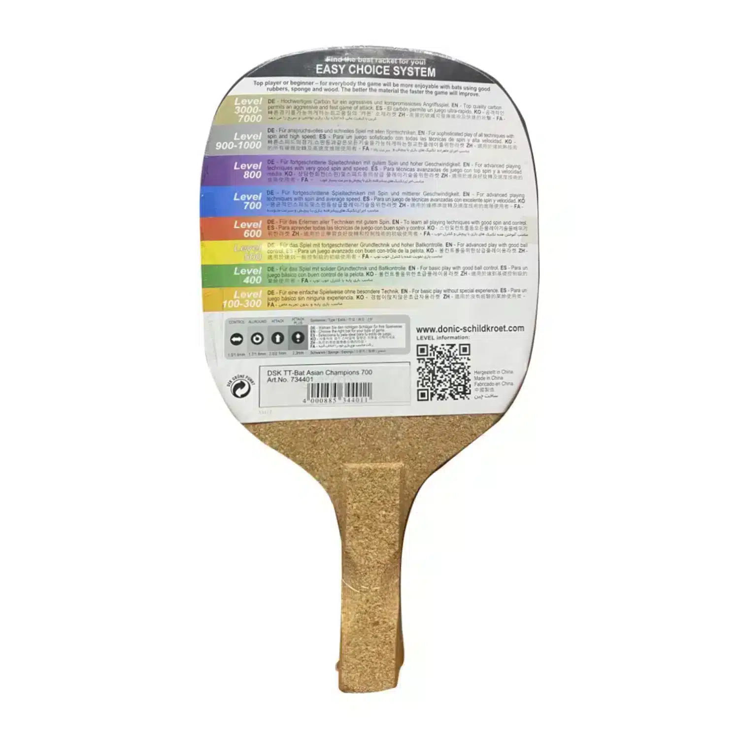 PALETA PARA PING PONG DONIC ASIAN CHAMPIONS 700 - Imagen 3
