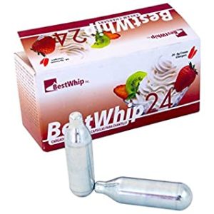 Cápsula de nitrogeno para dispensador de crema batida 8grs, caja de 24 unidades