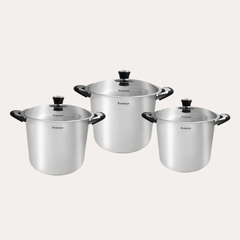 SET DE OLLAS FINEZZA 6 PIEZAS FZ-2016LX EN ACERO INOXIDABLE 18/10 T/VIDRIO. - Imagen 2