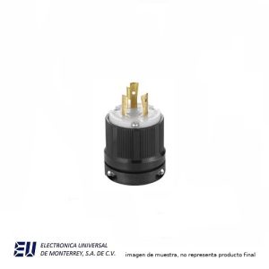 CLAVIJA NYLON H/L PLUG 2P3W 20A 480V-BLACK & W, NEMA L8-20 – CWL820P