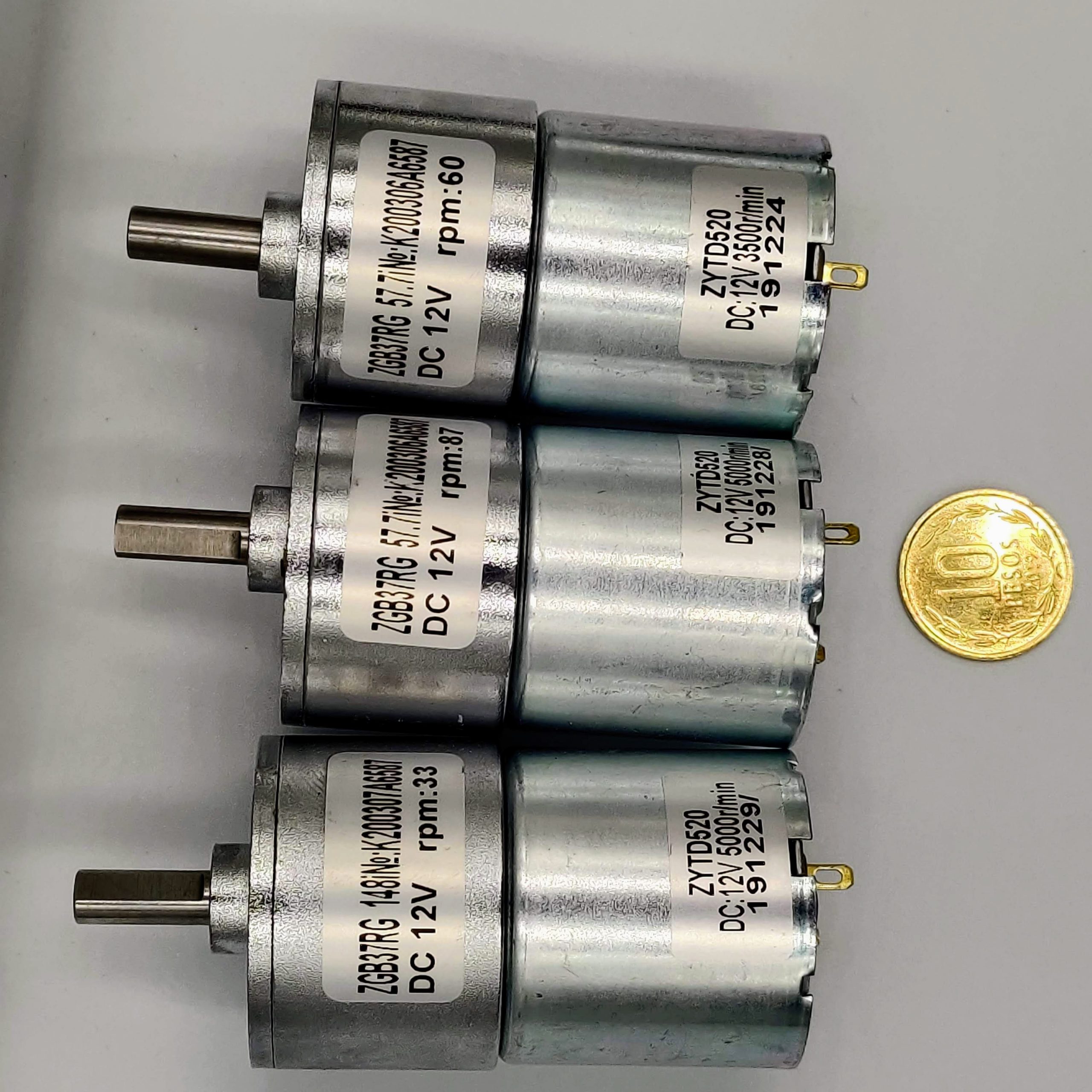 Motor DC Reductor 12V Alto Torque (Variedad de RPM) - Imagen 3