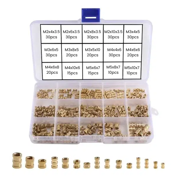 Kit de 330 Nuts inserto Tuercas Moleteadas de Latón - Imagen 2