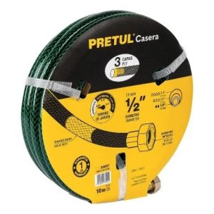 MANGUERA 1/2″ REFORZADA 3 CAPAS CONEXIONES METAL 10M