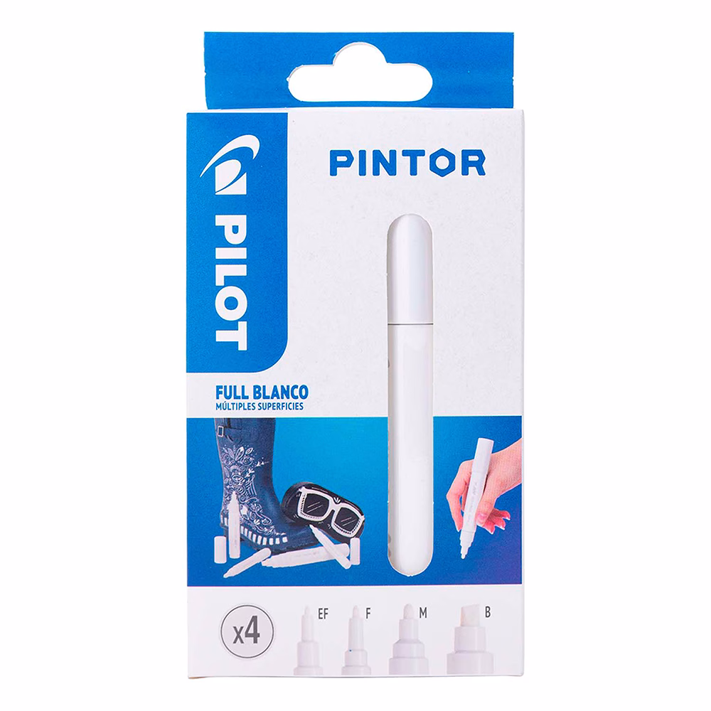 Set Pintor 4 Puntas Blanco Extra Fina, Fina, Media y Biselada - Imagen 2