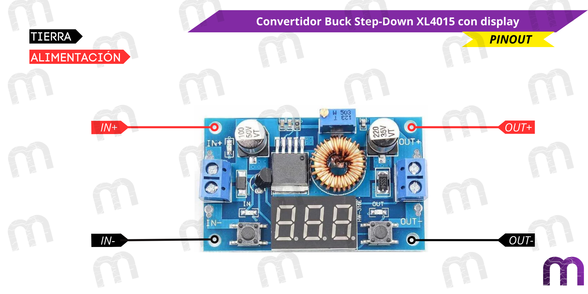 Convertidor Buck Step-Down XL4015 con display - Imagen 7