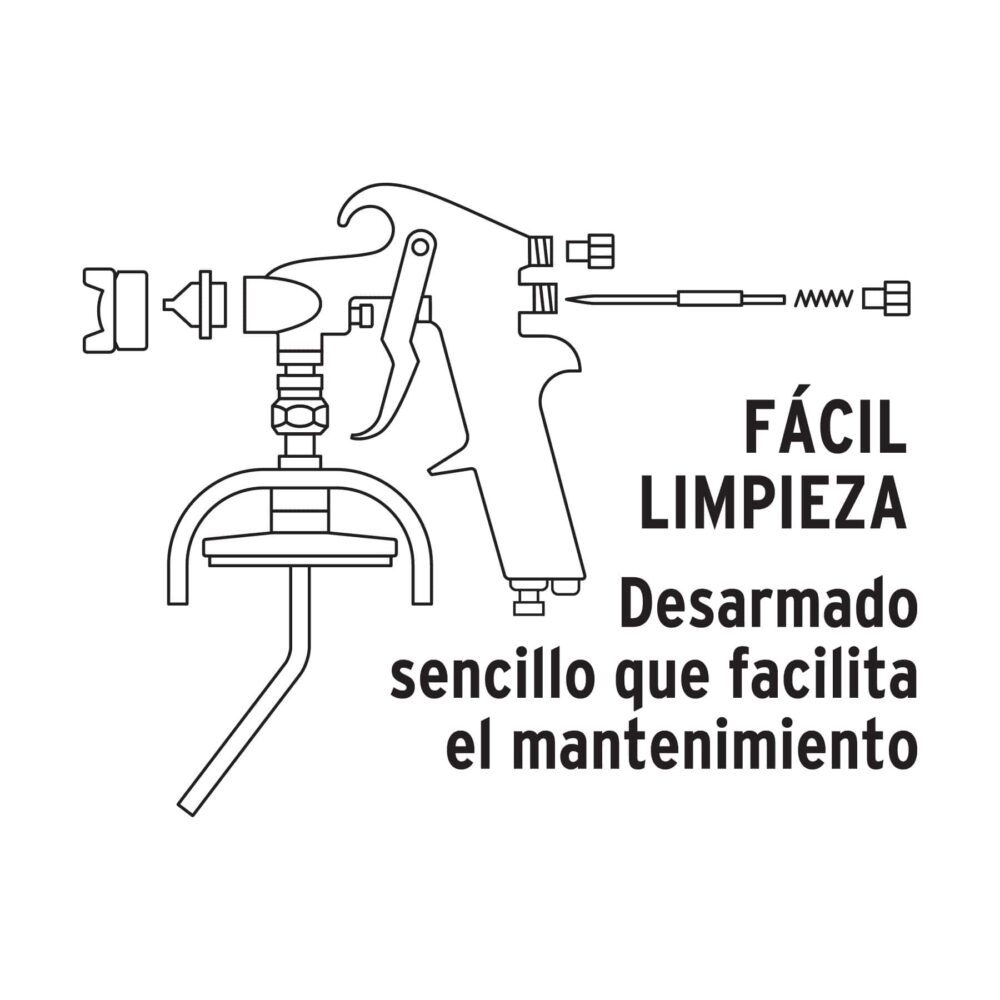 Pistola p/pintar baja presión, pulida, entrada sup, Truper 14036 - Imagen 4