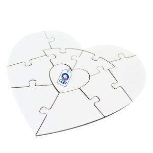 Rompecabezas de MDF 5mm Corazón 16cm x 16cm 11 piezas de Ensamble