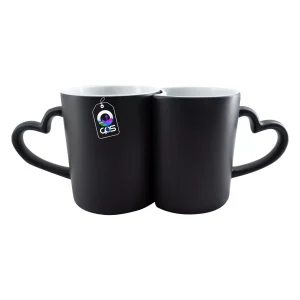 Taza de Cerámica 11oz Pareja Mágica Asa de Corazón