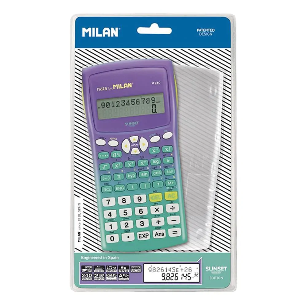 Calculadora científica REF M 240 Sunset y Blister Milan - Imagen 3