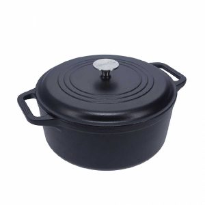 Olla Victoria de Hierro Fundido curado de 28cm-6.6L con tapa de hierro