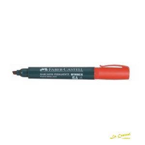 Marcador Faber 54 Permanente Pta. Chanfle Rojo