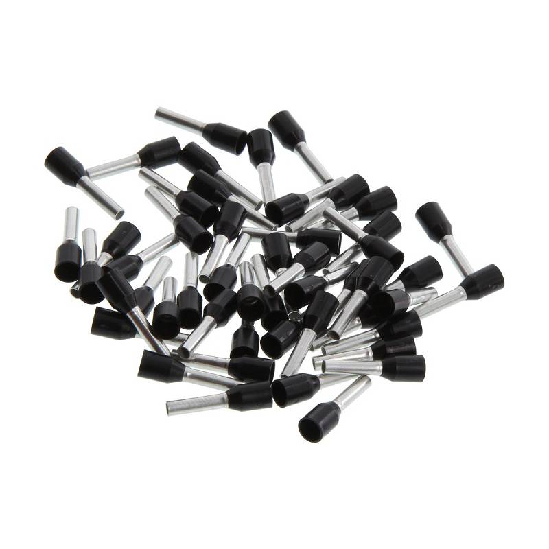 Pack 100 uds. Terminal Ferrul Negro Para cables 10-12-14-16-18 AWG - Imagen 4