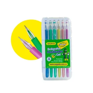 Lapiceros Metalizados gel x12 Zeppelin