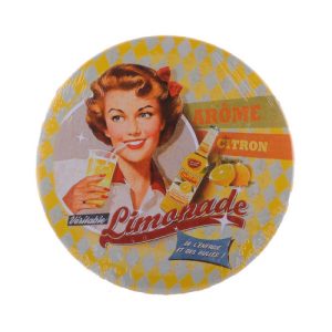 Placa metálica retro vintage decorativa pentagono y circular LIMONADE