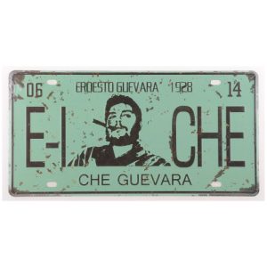 Placa metálica retro vintage decorativa de auto EL CHE GUEVARA