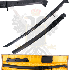 Katana Funcional de 102 cm hoja de acero al carbono negra